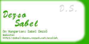 dezso sabel business card